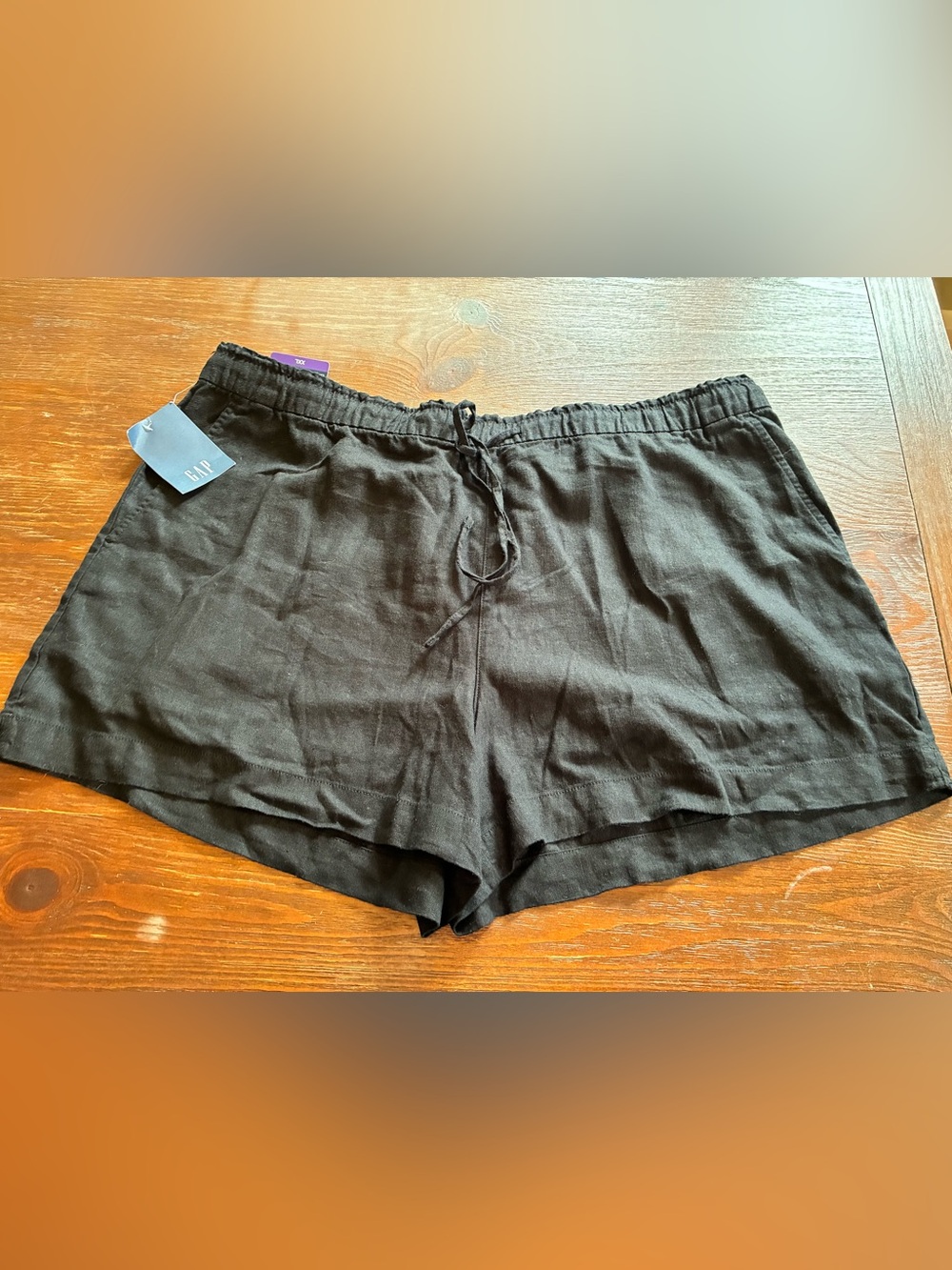 GAP Black linen NWT Elastic Waist Casual Shorts